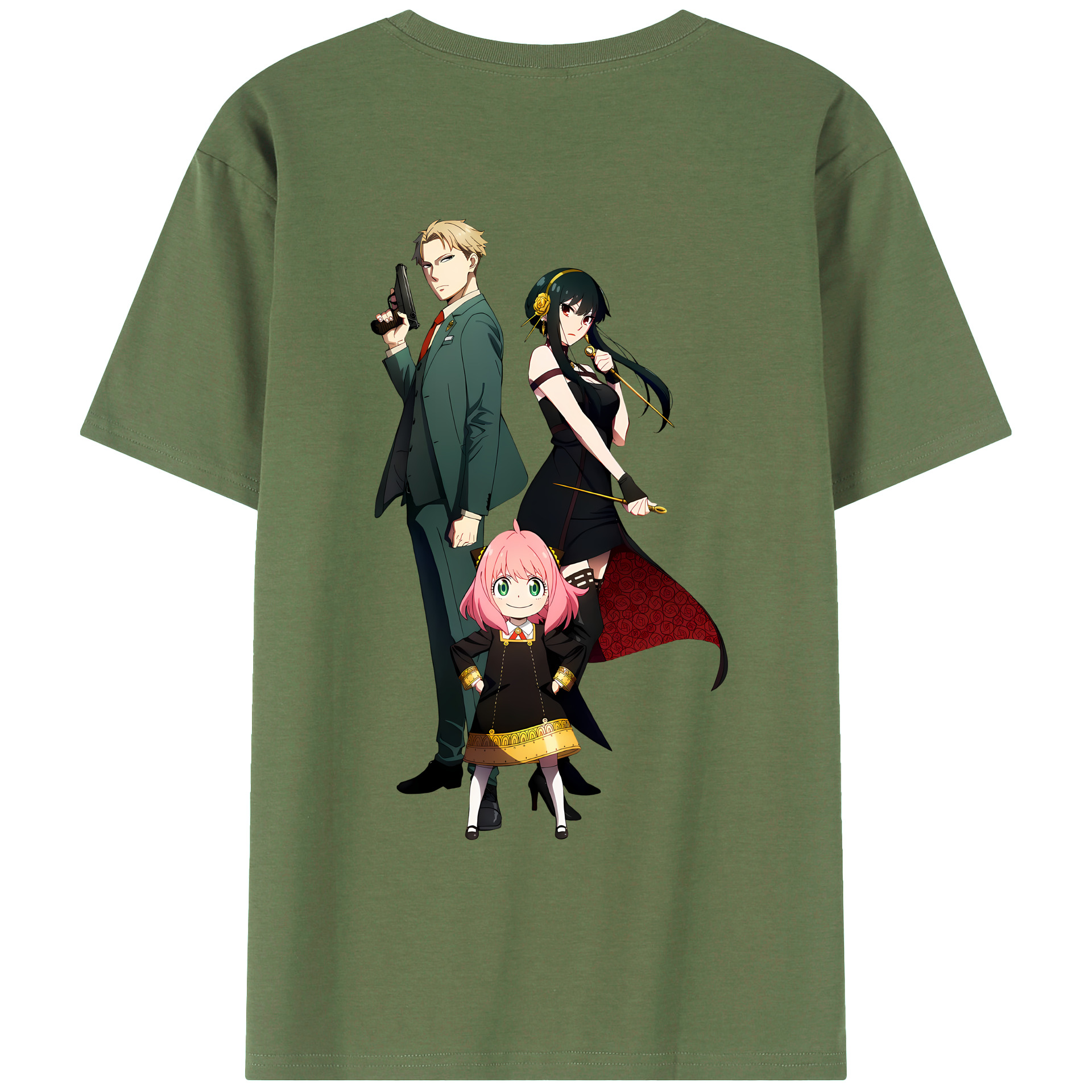 （画像用） SPY×FAMILY间谍家家酒 綿100％ メンズ半袖Tシャツ（バックプリント） 通気性